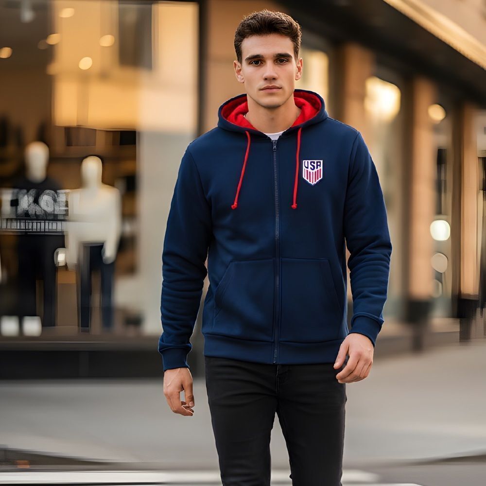 NWT Unisex Blue Full Zip Lightweight Jacket - USA Soccer Olympics - Size Medium